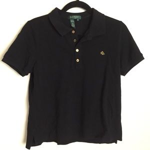 Lauren Ralph Lauren Black Polo L/P 100%  Cotton